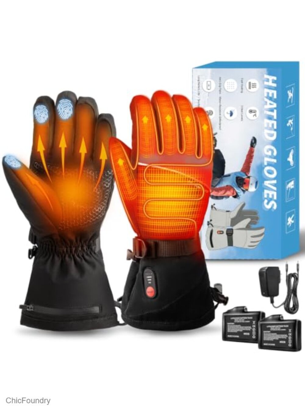 Rechargeable Heated Gloves 7.4V Touchscreen Electric Winter Gloves